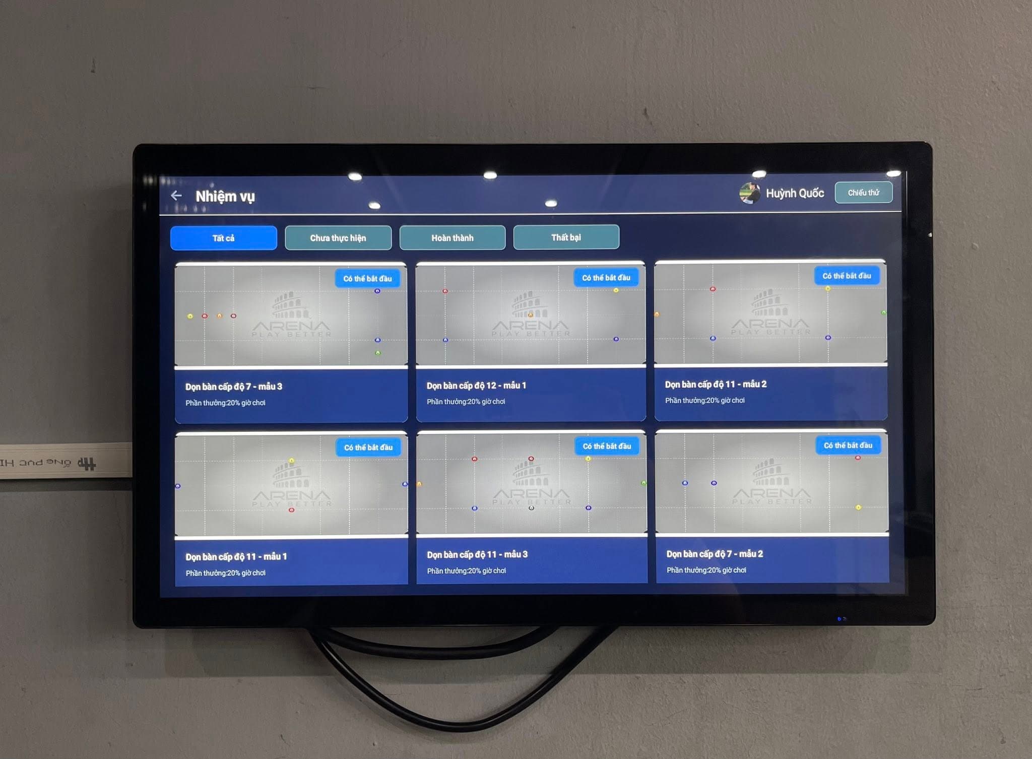 Arena App — missions & thử thách trên TV